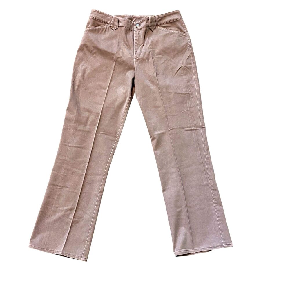 Lauren Jeans Co 32X30 Cotton Suede Stretch Western Tan Straight Women 8 USA NEW